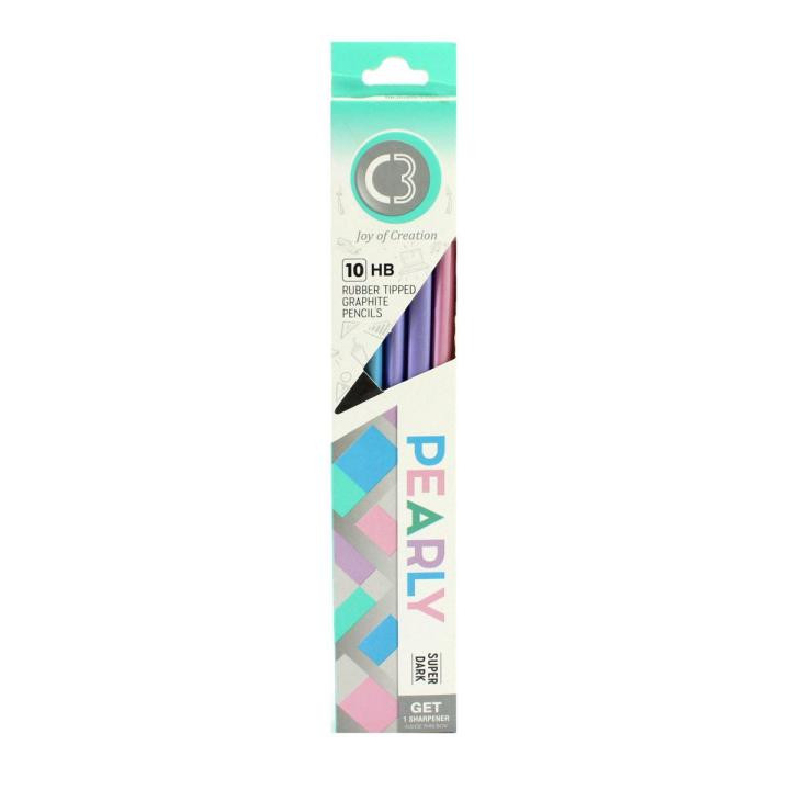 PEARLY RUBBER TIPPED GRAPHITE PENCIL
